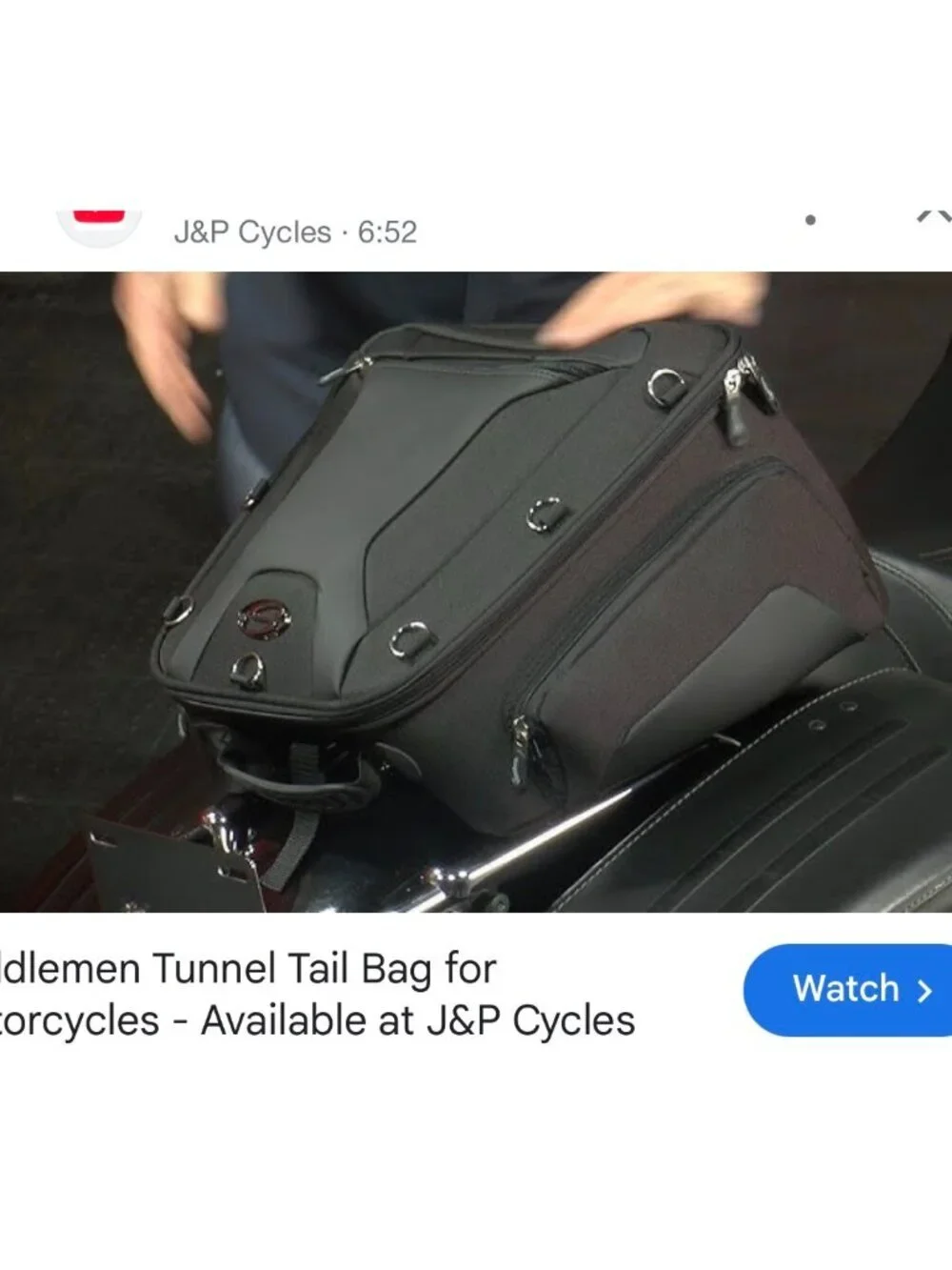 Saddlemen Tunnel Tail Bag Motorcycle Luggage Black Storage Travel Bag